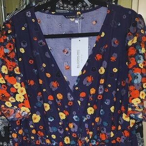 Bloomchic purple and floral dress sz 22-24 Vibrant!